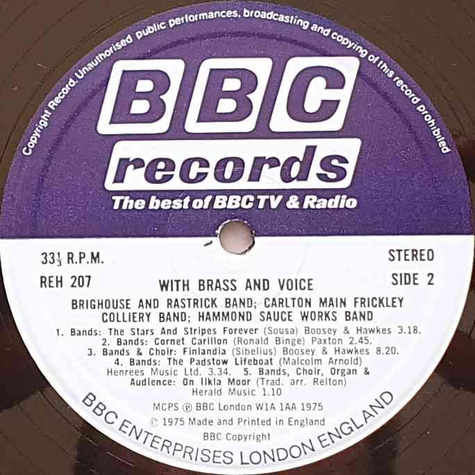 REH 207 With brass and voice Various from the BBC records and Tapes library Label